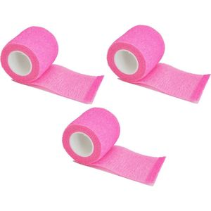 3 Stuks Sporttape – Roze – Viscose 5 cm – Blessure Tape – Flexibel & Extra Stevig – Set van 3 sporttape – Roze – Viscose 5 cm breed – Flexibel en extra stevig – het behandelen van sportblessures – Gemakkelijk aan te brengen