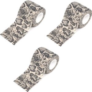 3 Stuks Sporttape – Slangenprint Python – Viscose 5 cm – Blessure Tape – Flexibel & Extra Stevig – Set van 3 sporttape – Slangenprint design – Viscose 5 cm breed – Flexibel en extra stevig – het behandelen van sportblessures