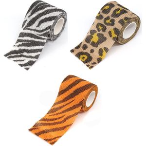 3 Stuks Sporttape – Tijger, Zebra, Luipaard – Viscose 5 cm – Blessure Tape – Flexibel & Extra Stevig