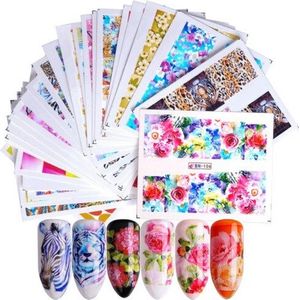 40 Stuks Nagelstickers – Nail Art Stickers – Rozen & Dierenprints
