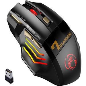 TechU™ Gaming Muis – Draadloze Bluetooth Muis – Ergonomische Computer Muis – Met RGB Backlight – Stille Muis voor PC en Laptop