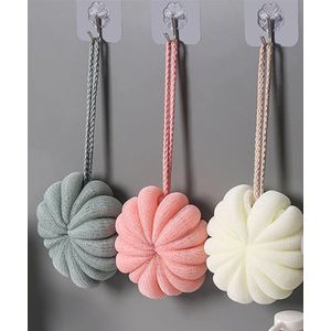 3 Stuks Scrub Sponzen – Groen, Roze, Beige – Exfoliate Bad & Douche – Spons Scrub – Exfoliëren – Set van 3 scrubsponzen – Groen, Roze, Beige – exfoliëren in bad en douche – Verwijdert dode huidcellen – Zachte en effectieve reiniging