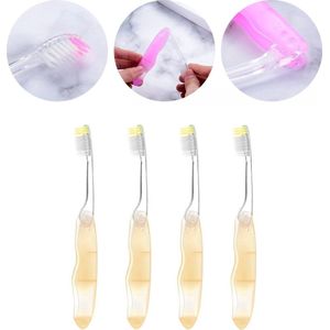 4 Stuks Opvouwbare Tandenborstels – Beige