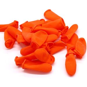 100 Stuks Latex Vingerbeschermers - Vinger Condooms - Vingerhoed - Oranje