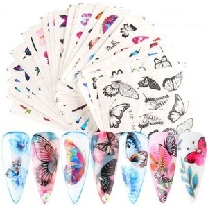 30 Stuks Nagelstickers – Vlinders – Stiletto Nagels – Nail Art Stickers – Set van 30 nagelstickers – Vlinders designs – stiletto nagels – Nail art en decoratie – Gemakkelijk aan te brengen – thuis en salons
