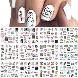 12 Stuks Nagelstickers – Quotes – Love, Hello, Cool, Yes, Dream – Nail Art Stickers