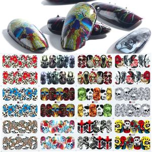 12 Stuks Nagelstickers – Skull Dark Art – Doodshoofd – Nail Art Stickers