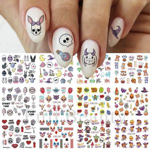 12 Stuks Nagelstickers – Funny – Grappige Icoontjes voor Halloween – Nail Art Stickers – Set van 12 nagelstickers – Grappige Halloween designs – nail art – Gemakkelijk aan te brengen – thuis en salons – Leuke en unieke stickers