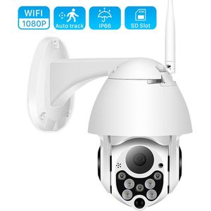 TechU™ Beveiligingscamera voor Buiten – Full HD 1080P met Wifi – Nachtzicht & Audio – IP66 Waterproof – Bewakingscamera met 64GB Geheugen – Wit