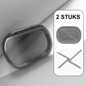 2 Stuks Beugeldoosje Langwerpig – Grijs – Nachtbeugel Case – Invisalign, Wattenstaafjes, Flossdraad – Slank en Duurzaam – Reizen – Handig en Compact – Dagelijks Gebruik