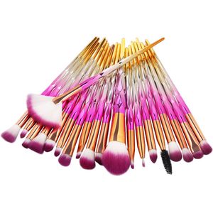 20 Stuks Make-upkwast Set - Opmaken Ogen, Wangen, Wenkbrauwen, Highlighter, Blush - Geel & Roze – 20-delige make-upkwast set – Geel en roze – ogen, wangen, wenkbrauwen, highlighter en blush – Complete set voor een perfecte make-up