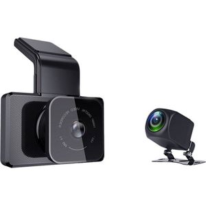 TechU™ Dashcam 4K MO4 Pro Dual Camera – Dashboardcamera – Wifi – GPS Tracker – Nachtvisie – Loop Recording – Bewegingssensor – G-sensor – Parkeer Monitor – Voor én Achter Autocamera - voor auto