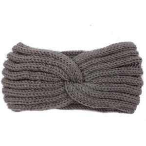 Haarband Twist Knitted Donker Grijs - Gebreide Haarband