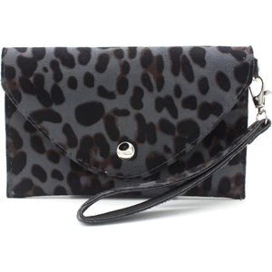 Clutch Panter / Luipaard - 17x10 cm - Grijs - Dielay