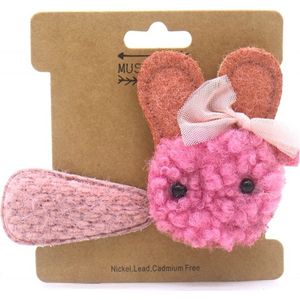 Haaraccessoires Kinderen - Fluffy Konijn - 2 Stuks - Roze