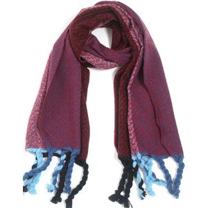 Warme Sjaal Visgraat - Franjes - 180x60 cm - Paars