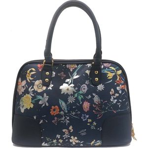 Tas Dames - Handtas met Bloemen - PU Kunstleer - 30x24x12 cm - Roze