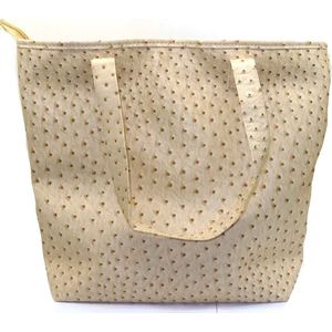 Tas Dames - Shopper - Kunstleer Struisvogel - 43x35,5x11,5 cm - Beige