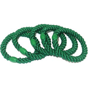 Haarelastiekjes / Armbanden - Set 5 Stuks - Elastisch - Groen