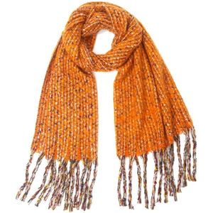 Warme Sjaal met Franjes - 180x60 cm - Oranje