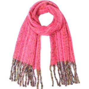 Warme Sjaal met Franjes - 180x60 cm - Roze
