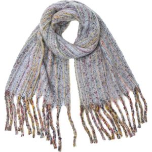 Warme Sjaal met Franjes - 180x60 cm - Grijs