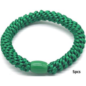 Haarelastiekjes / Armbanden - Set 5 Stuks - Elastisch - Groen