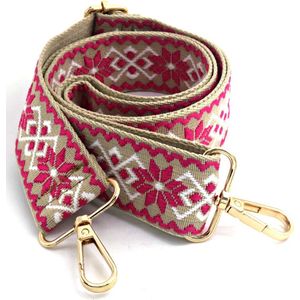 Schouderband voor Tas - Draagband - 4 cm - Roze
