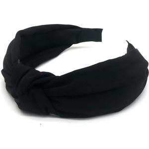 Haarband met Knoop - Diadeem - 3 cm - Zwart