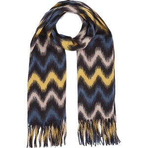 Warme Sjaal - Zigzag - 180x70 cm - Blauw en Geel