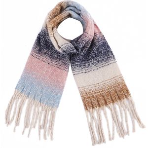 Warme Sjaal - Strepen - Franjes - 185x50 cm - Multicolor