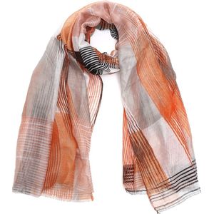 Sjaal met Strepen - Glitter - 180x90 cm - Bruin