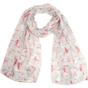 Sjaal met Flamingo’s - 180x70 cm - Groen
