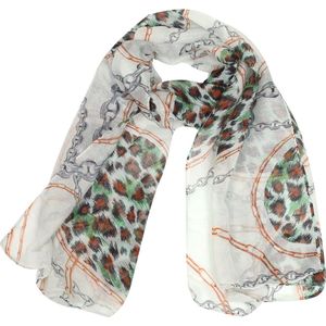Sjaal met Panterprint - 180x70 cm - Groen