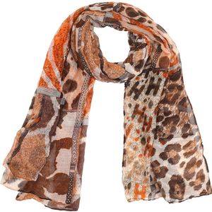 Sjaal met Dierenprint - 180x70 cm - Bruin