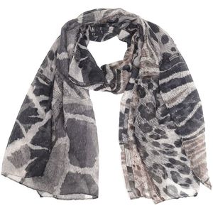 Sjaal met Dierenprint - 180x70 cm - Grijs