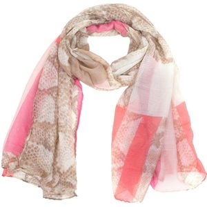 Sjaal met Slangenprint - 180x70 cm - Roze