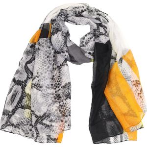 Sjaal met Slangenprint - 180x70 cm - Geel
