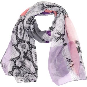 Sjaal met Slangenprint - 180x70 cm - Paars