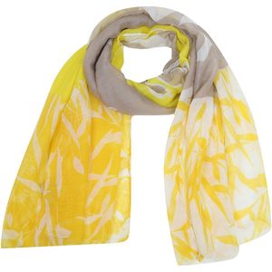 Sjaal met Bladeren - 180x70 cm - Geel
