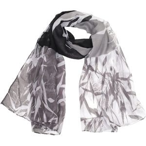 Sjaal met Bladeren - 180x70 cm - Grijs