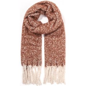 Warme Sjaal met Franjes - 185x50 cm - Bruin