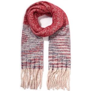 Warme Sjaal met Franjes - 185x50 cm - Rood