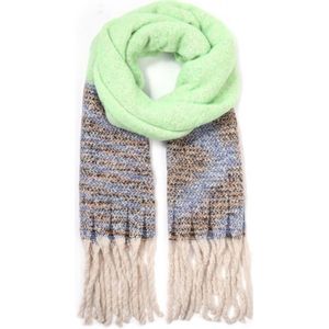 Warme Sjaal met Franjes - 185x50 cm - Groen