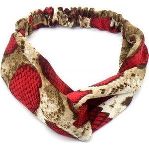 Haarband Twist Snake Print Rood