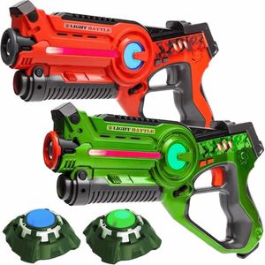 Light Battle Active Lasergame Set - Oranje/Groen - 2 Lazer guns + 2 Targets