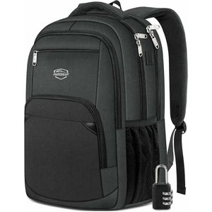 Stevige Campus laptop rugzak voor dames of heren - Schooltas / Laptoptas + Cijferslot - Waterafstotend - USB oplaadpoort - Anti-diefstal ritsvak - Computer rugtas met bagageriem