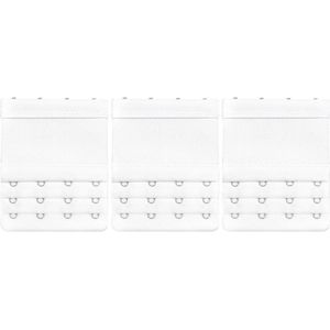 KELERINO. Bh Verlengstuk 4 Haakjes Elastisch - 3pack - Wit