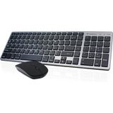 Trendfield Toetsenbord en Muis Draadloos - Bluetooth Keyboard - Stille Toetsen - Oplaadbaar - Qwerty - Space Grey