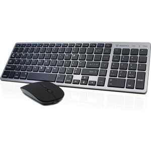 Trendfield Toetsenbord en Muis Draadloos - Bluetooth Keyboard - Stille Toetsen - Oplaadbaar - Qwerty - Space Grey